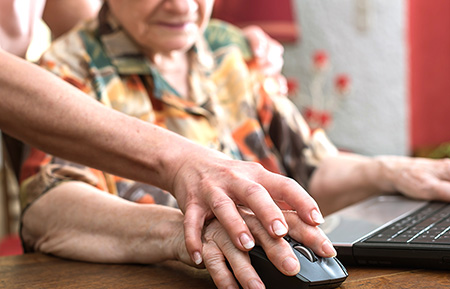 Elderly Woman Computer